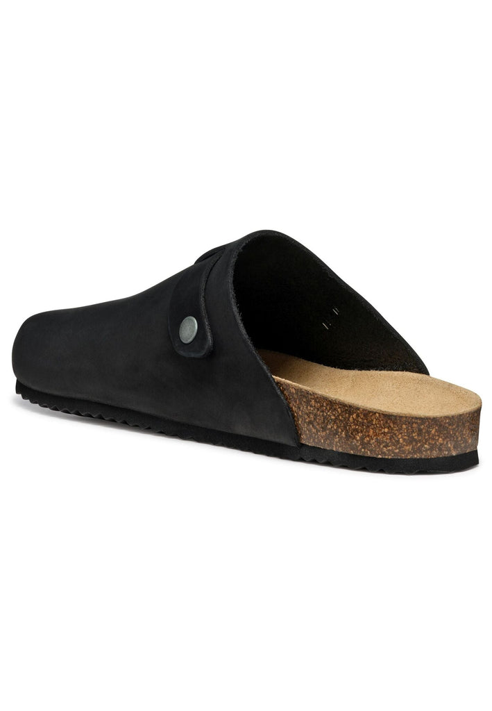 Geox Pantoletten Nubukleder Schwarz