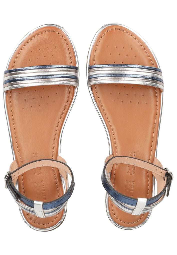 Geox Sandalen Leder Blau/Silber