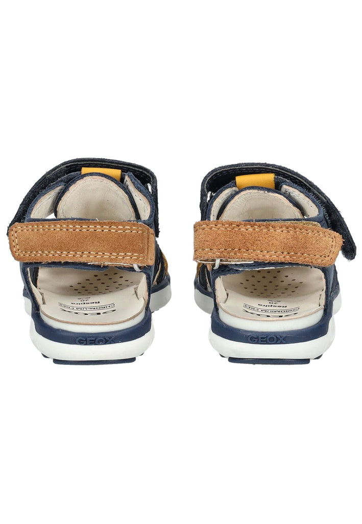 Geox Sandalen Leder/Synthetik Navy/Gelb