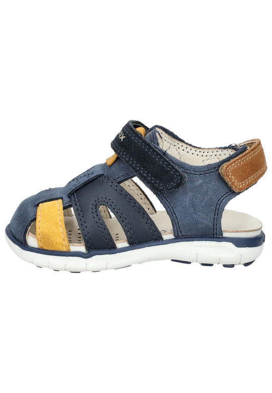 Geox Sandalen Leder/Synthetik Navy/Gelb