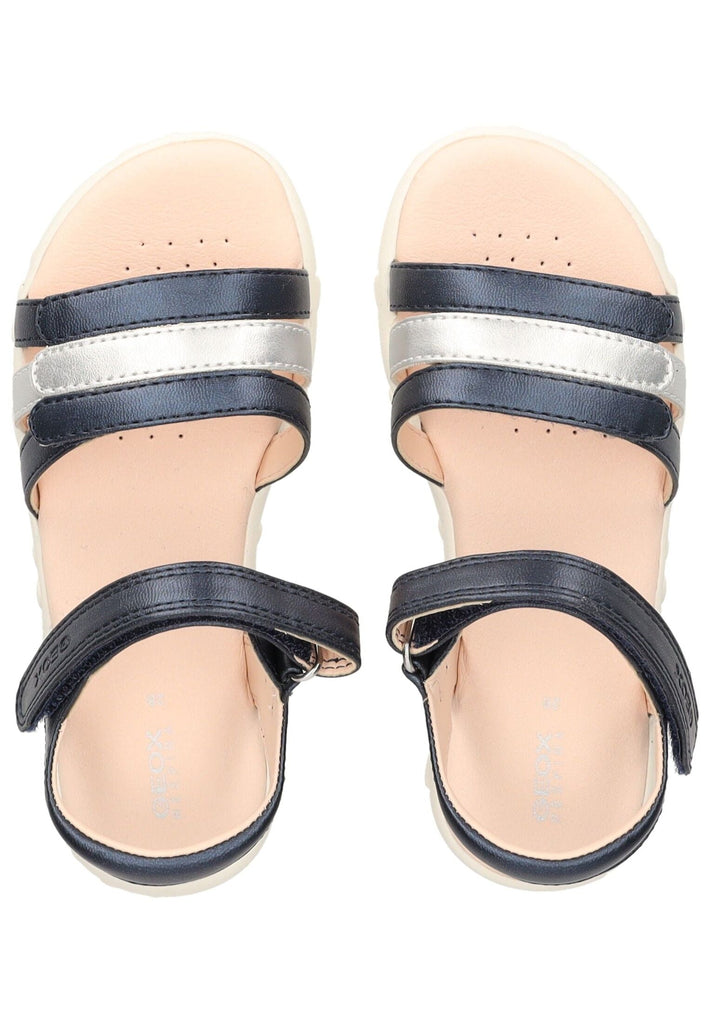 Geox Sandalen Lederimitat Blau/Silber