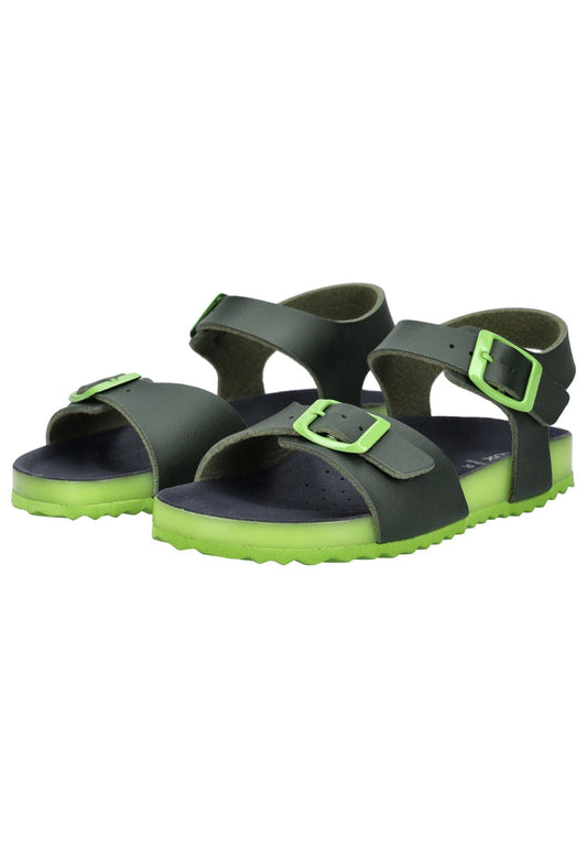 Geox Sandalen Lederimitat Grün/Gelb