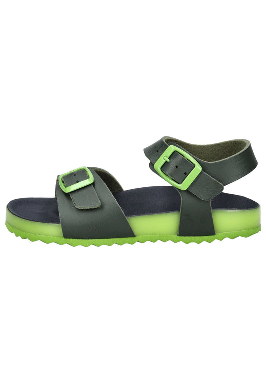 Geox Sandalen Lederimitat Grün/Gelb