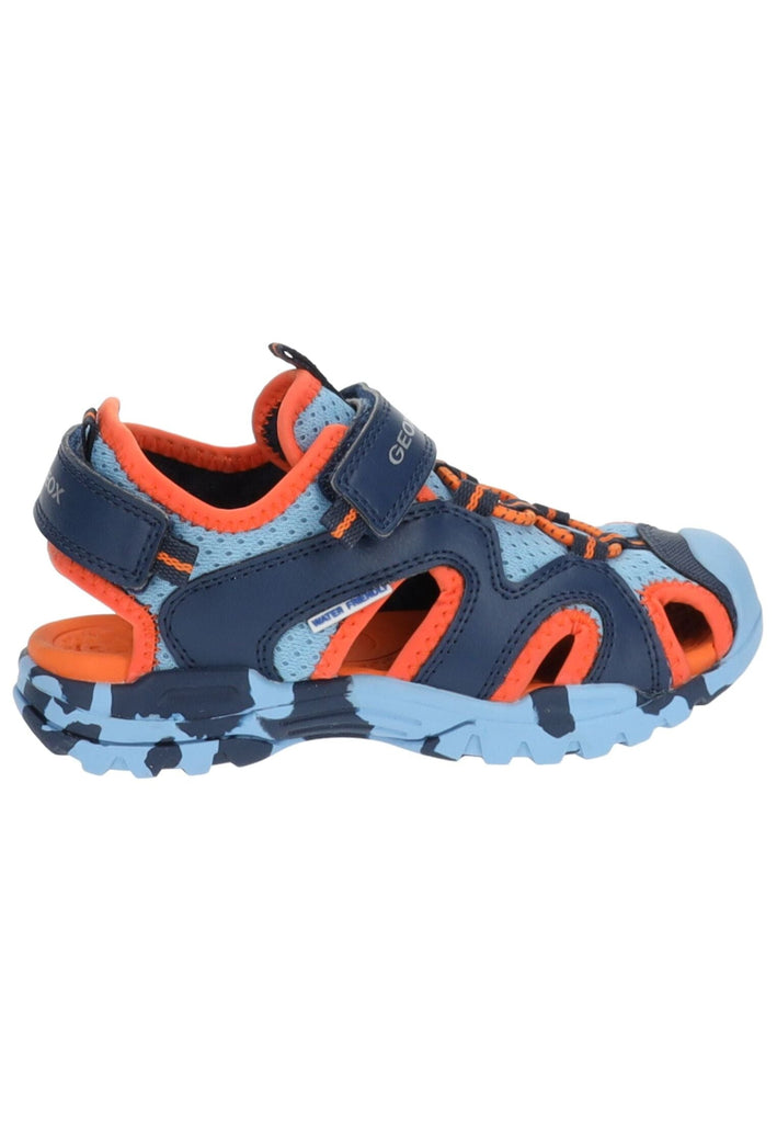 Geox Sandalen Lederimitat/Mesh Blau/Orange