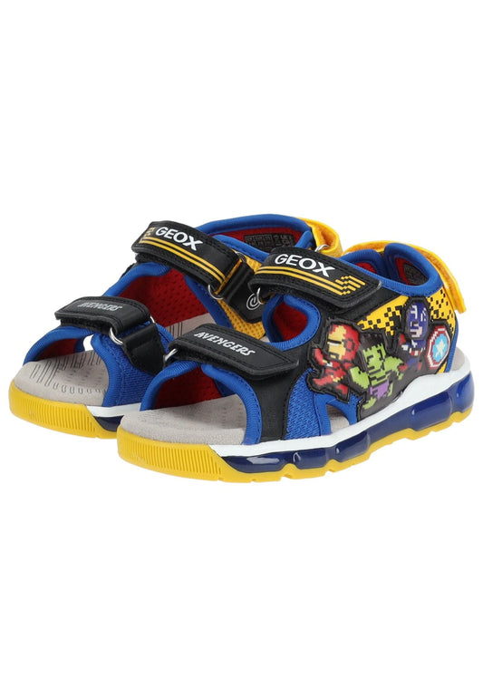 Geox Sandalen Lederimitat/Mesh Schwarz/Blau