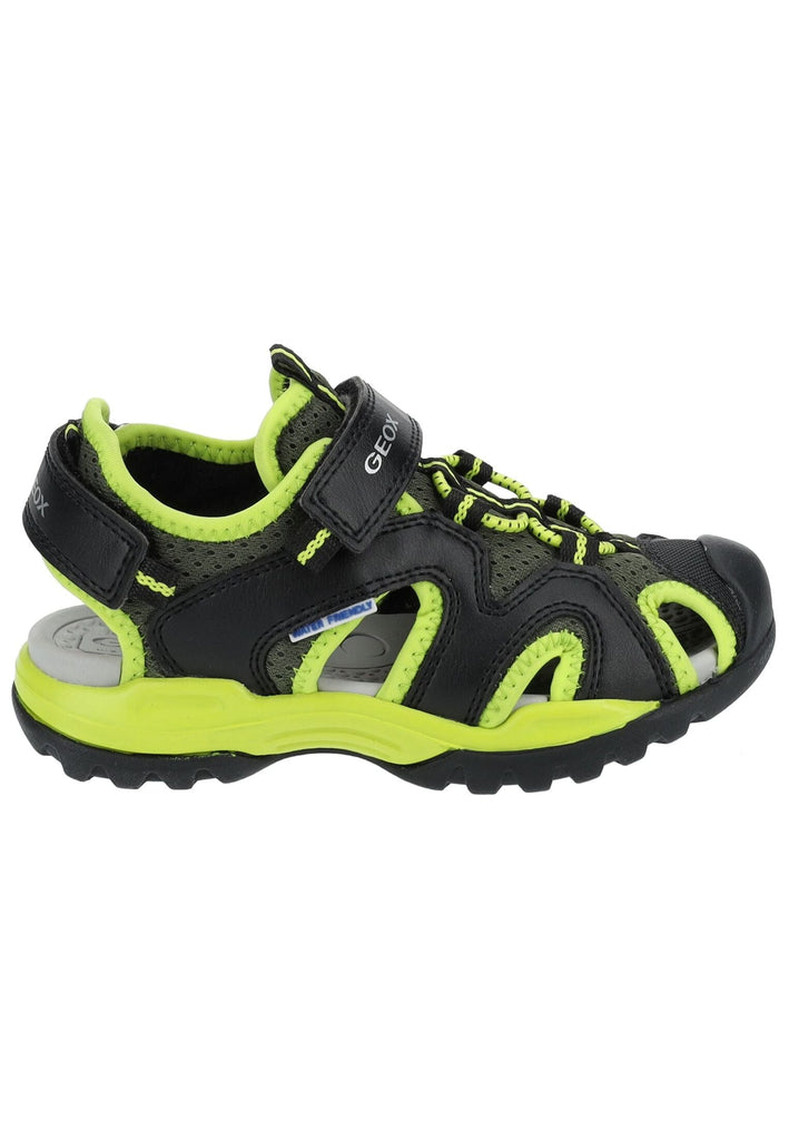 Geox Sandalen Lederimitat/Mesh Schwarz/Lime