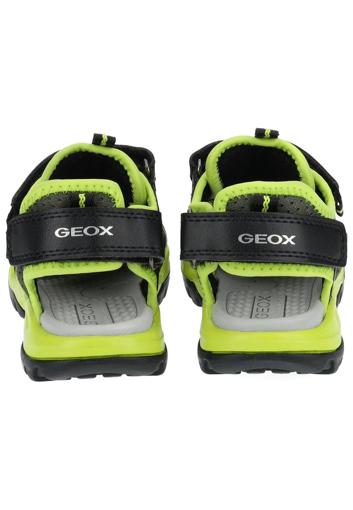 Geox Sandalen Lederimitat/Mesh Schwarz/Lime
