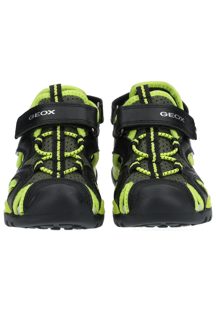 Geox Sandalen Lederimitat/Mesh Schwarz/Lime