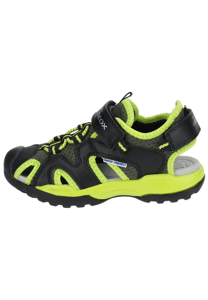 Geox Sandalen Lederimitat/Mesh Schwarz/Lime