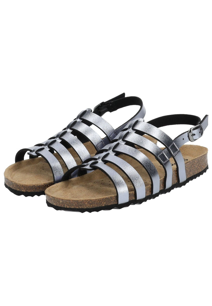 Geox Sandalen Lederimitat Metallic Anthracite