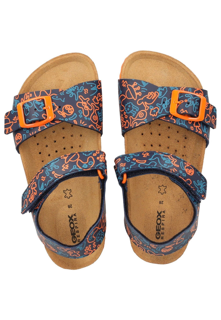 Geox Sandalen Lederimitat Navy/Orange