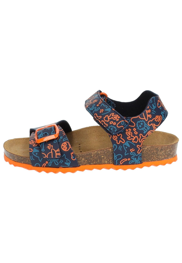 Geox Sandalen Lederimitat Navy/Orange