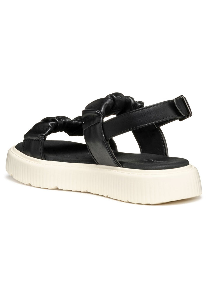 Geox Sandalen Lederimitat Schwarz/Weiß