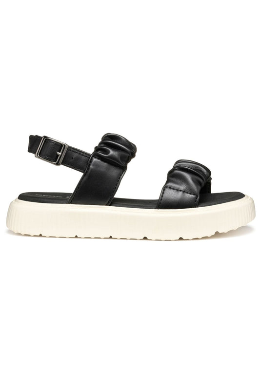 Geox Sandalen Lederimitat Schwarz/Weiß