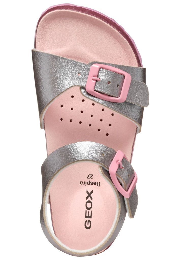 Geox Sandalen Lederimitat Silber/Rosa