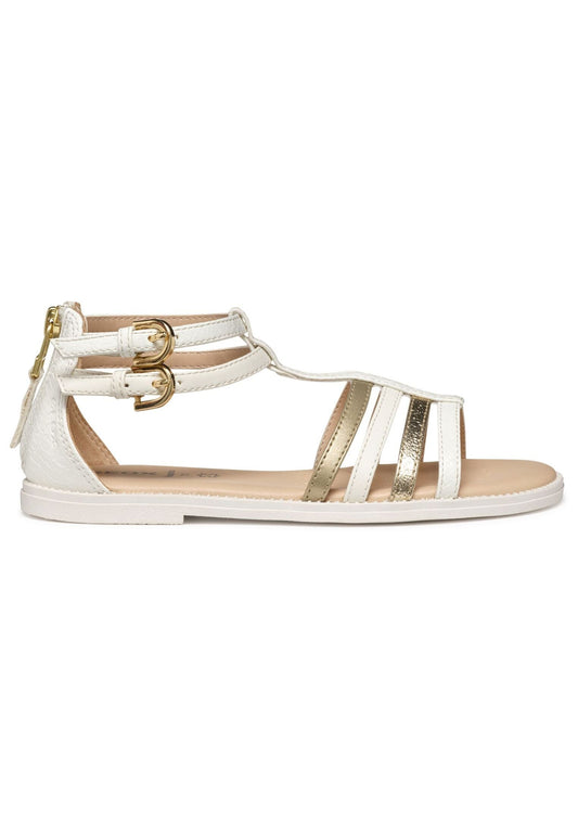 Geox Sandalen Lederimitat Weiß/Gold
