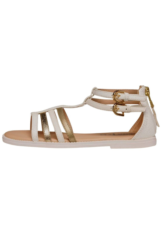 Geox Sandalen Lederimitat Weiß/Gold