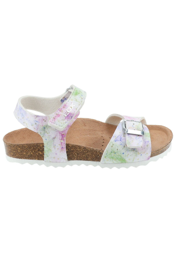 Geox Sandalen Lederimitat Weiß/Pink