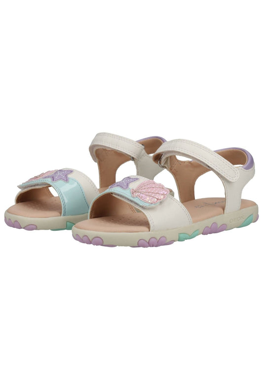Geox Sandalen Lederimitat Weiß/Pink