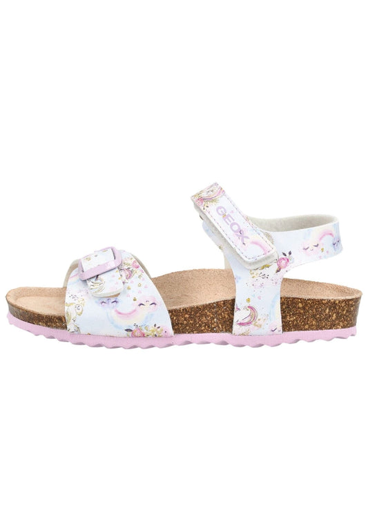 Geox Sandalen Lederimitat Weiß/Pink