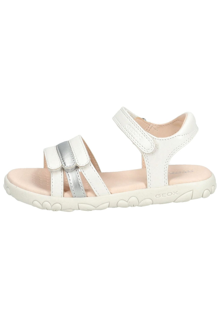 Geox Sandalen Lederimitat Weiß/Silber