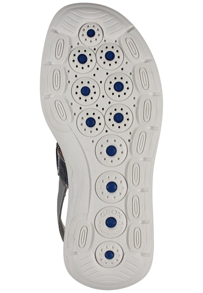 Geox Sandalen Nappaleder Hellgrau/Silber