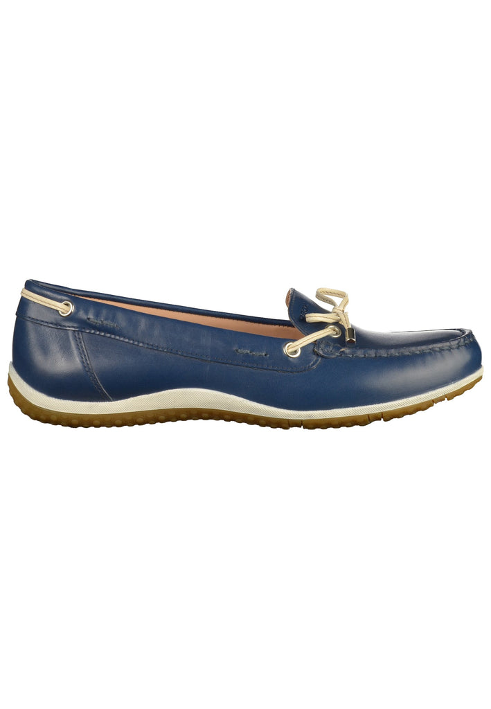 Geox Slipper Leder Blau/Beige