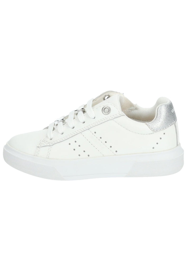 Sneaker Geox Sneaker Leder/Synthetik Weiß/Silber