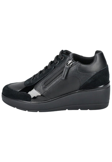 Sneaker Geox Sneaker Leder/Textil Schwarz