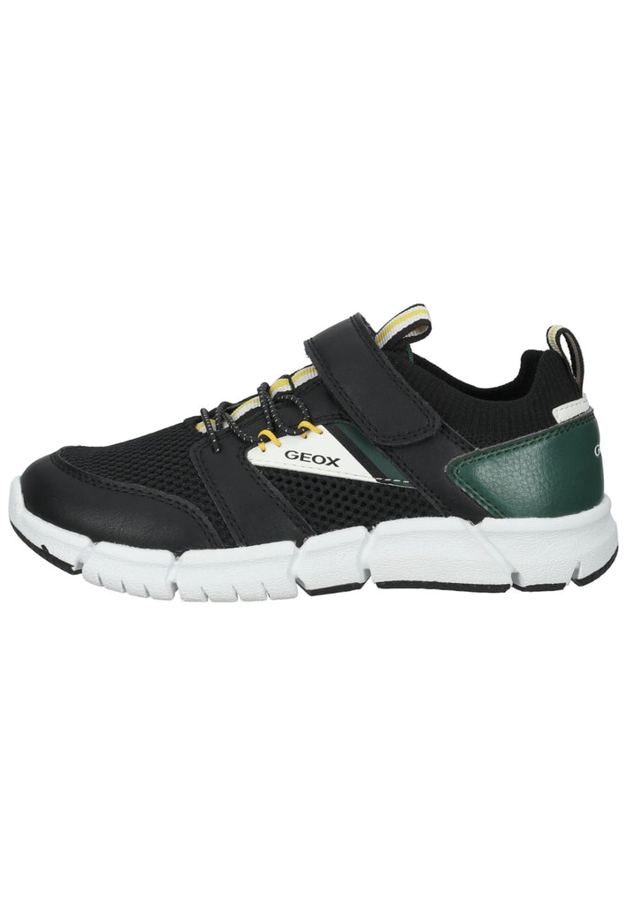 Sneaker Geox Sneaker Lederimitat/Mesh Schwarz/Grün