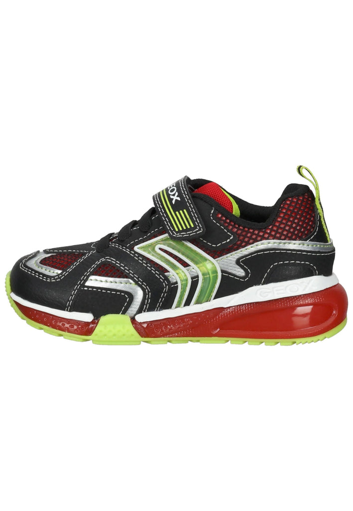 Sneaker Geox Sneaker Lederimitat/Mesh Schwarz/Rot