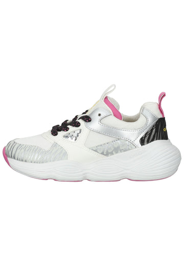 Sneaker Geox Sneaker Lederimitat/Mesh Weiß/Pink