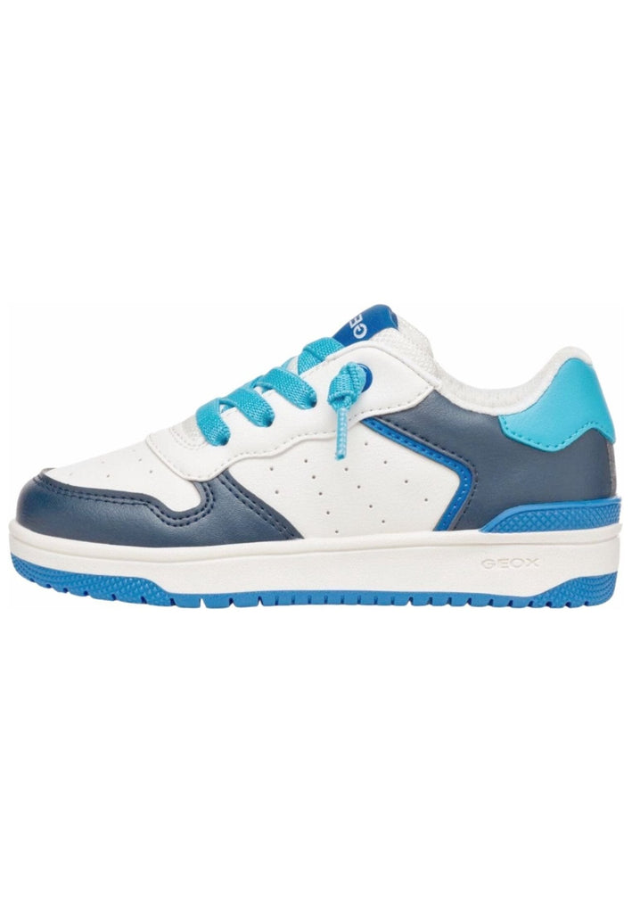 Sneaker Geox Sneaker Lederimitat/Textil Blau/Weiß