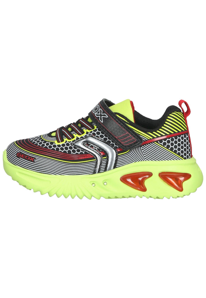 Sneaker Geox Sneaker Lederimitat/Textil Schwarz/Grün