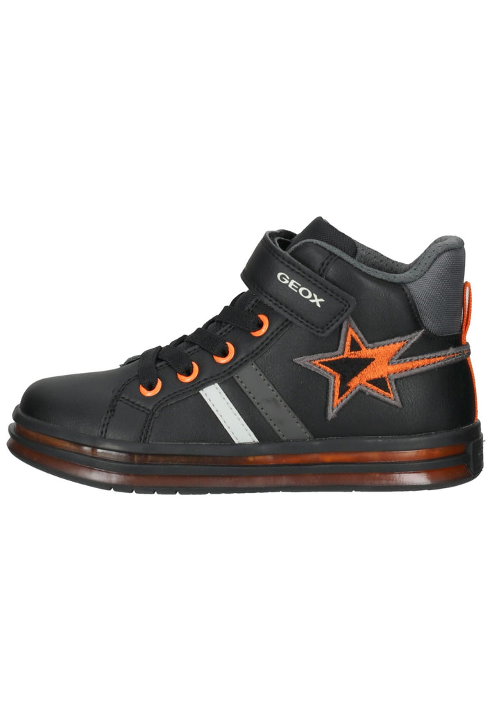 Sneaker Geox Sneaker Lederimitat/Textil Schwarz/Orange
