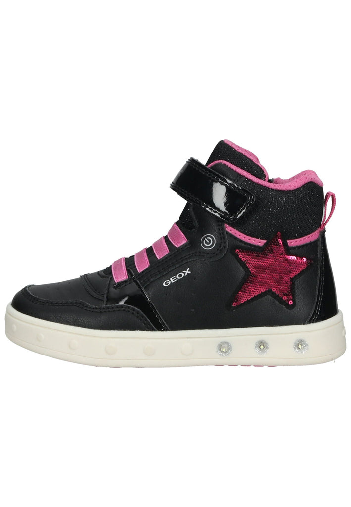 Sneaker Geox Sneaker Lederimitat/Textil Schwarz/Pink