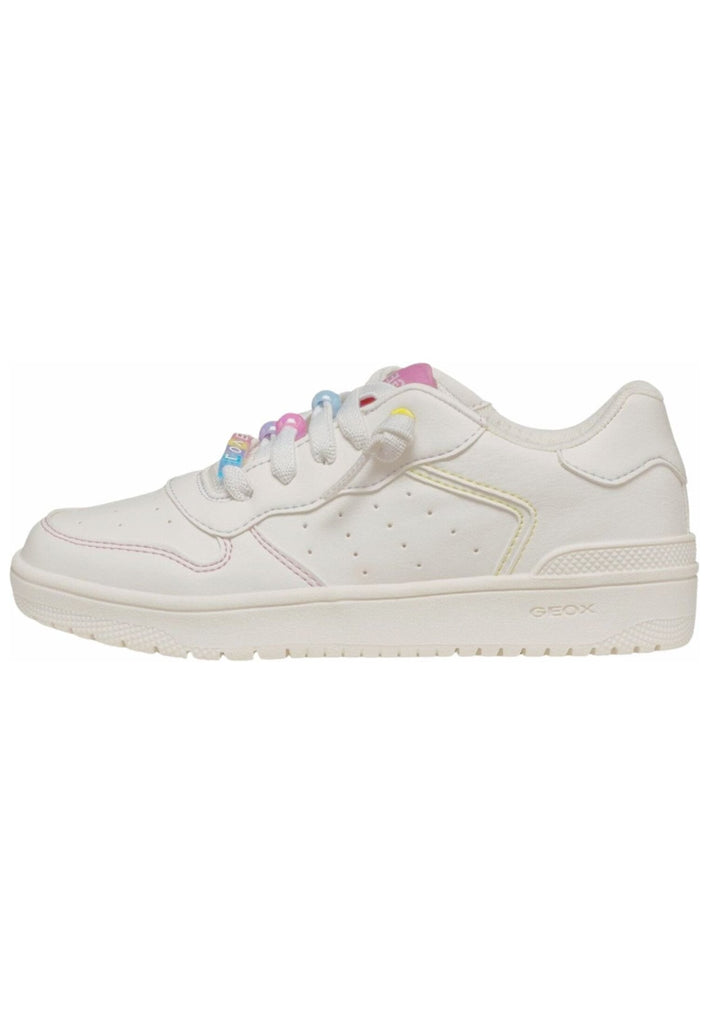 Sneaker Geox Sneaker Lederimitat/Textil Weiß Kombi