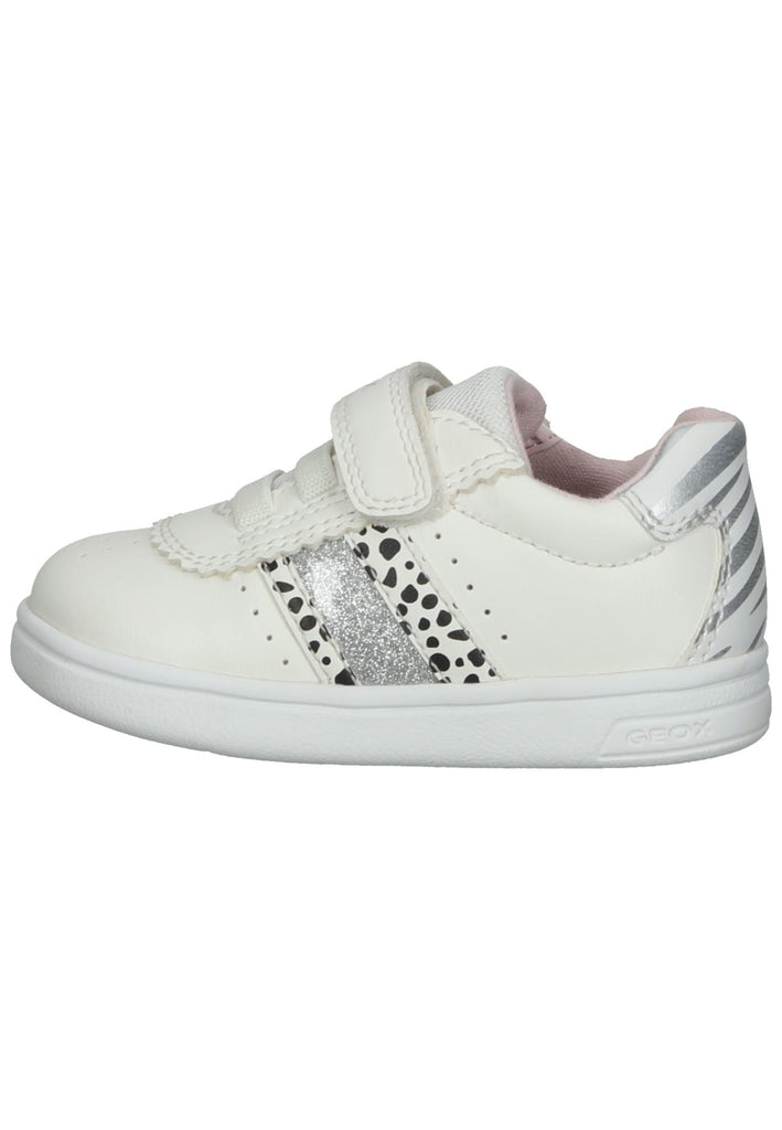 Sneaker Geox Sneaker Lederimitat/Textil Weiß/Silber
