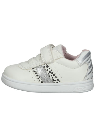 Sneaker Geox Sneaker Lederimitat/Textil Weiß/Silber