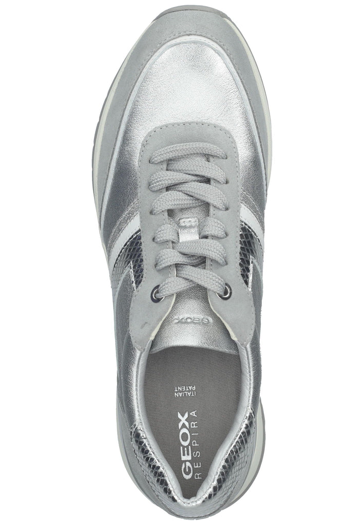 Geox Sneaker Leder Hellgrau/Silber