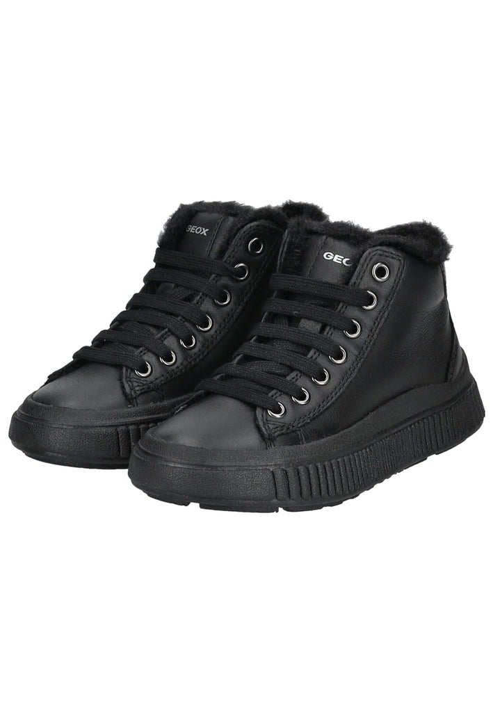 Geox Sneaker Leder/Synthetik Schwarz Warmfutter