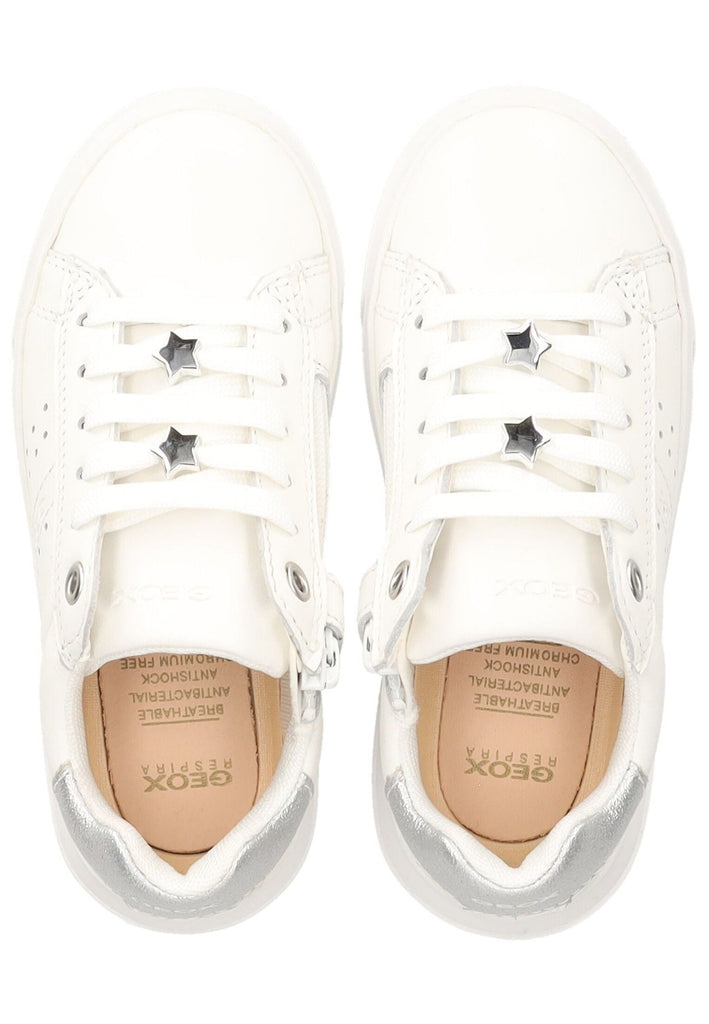 Geox Sneaker Leder/Synthetik Weiß/Silber
