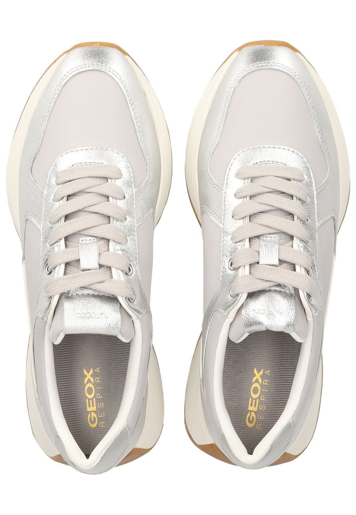 Geox Sneaker Leder/Textil Silber/Grau