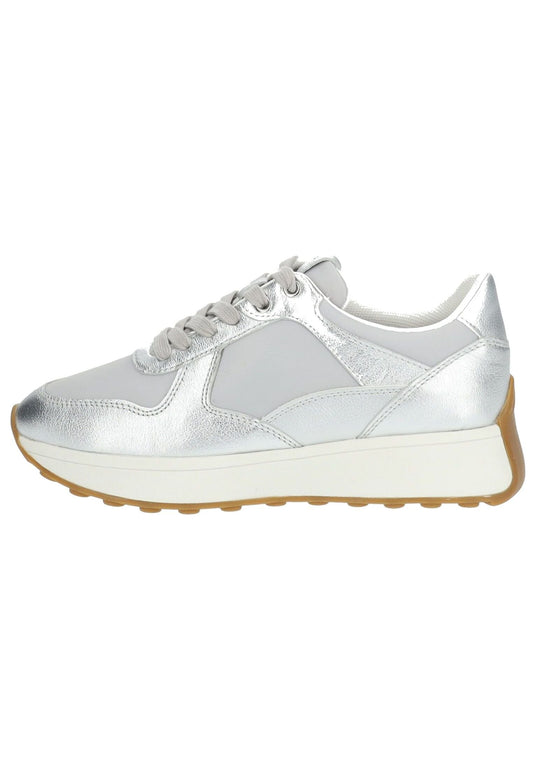 Geox Sneaker Leder/Textil Silber/Grau