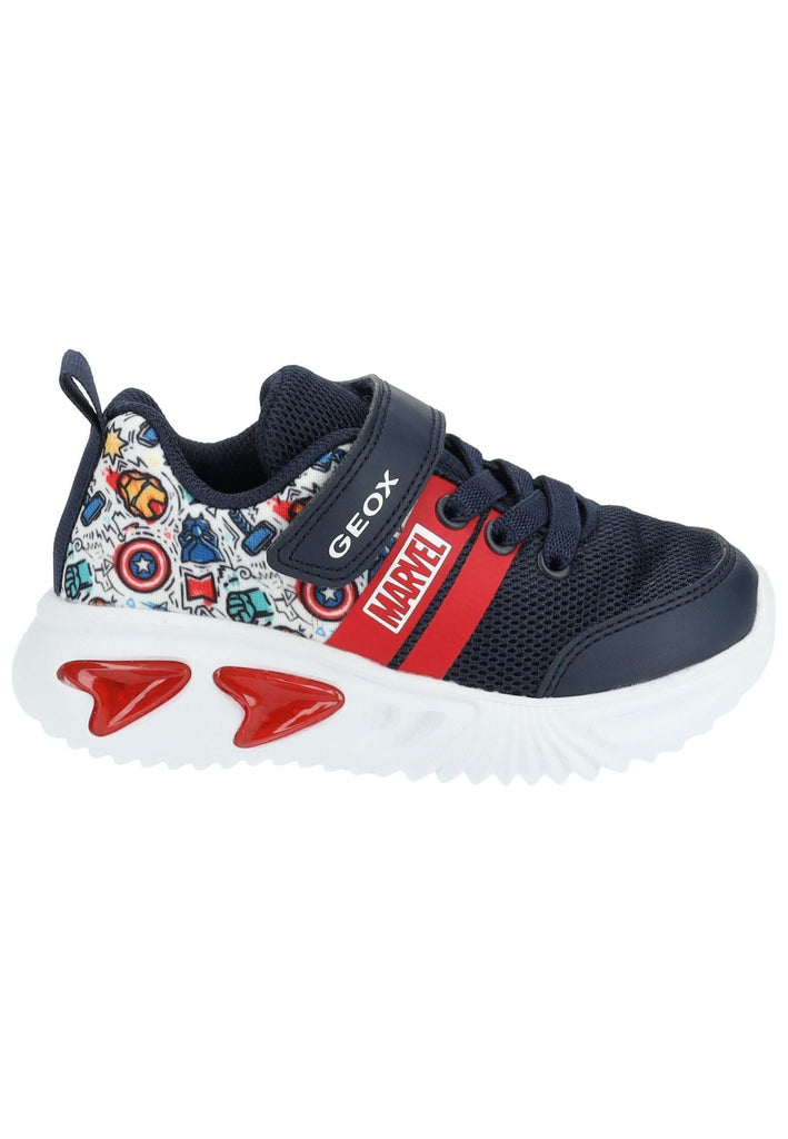 Geox Sneaker Lederimitat/Mesh Blau/Multi