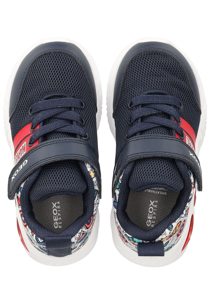 Geox Sneaker Lederimitat/Mesh Blau/Multi