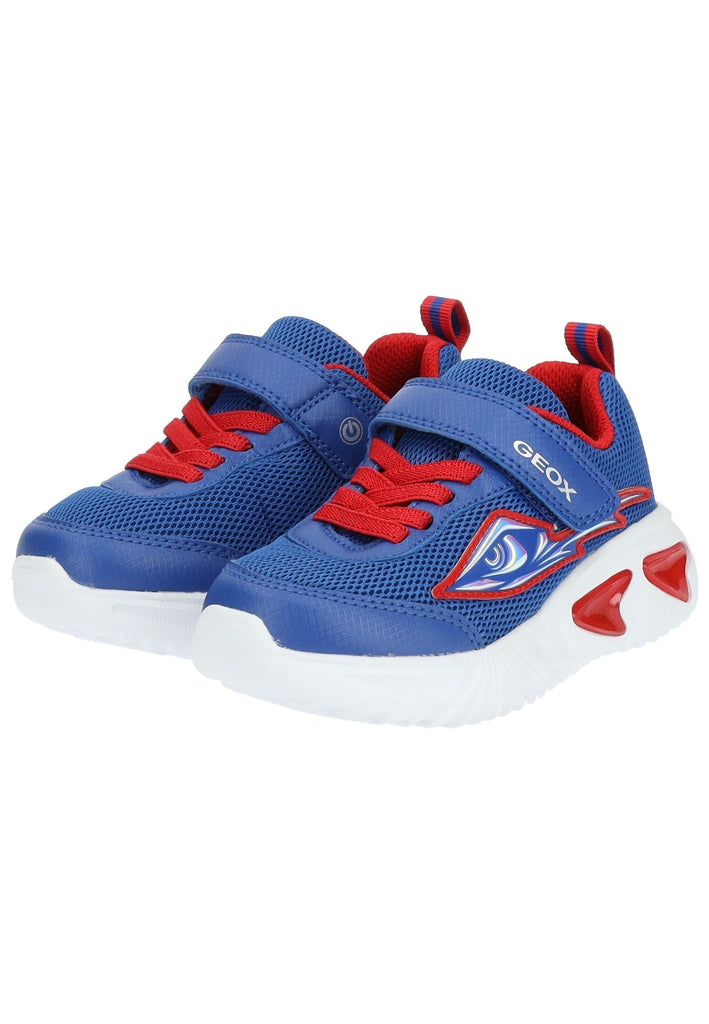Geox Sneaker Lederimitat/Mesh Blau/Rot