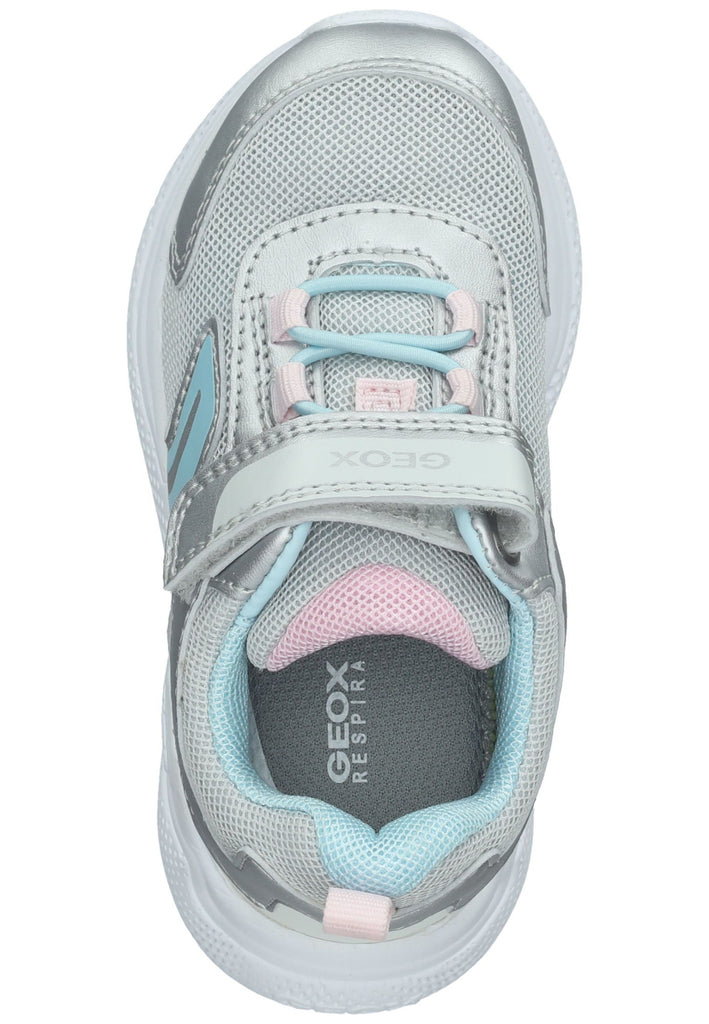 Geox Sneaker Lederimitat/Mesh Blau/Silber