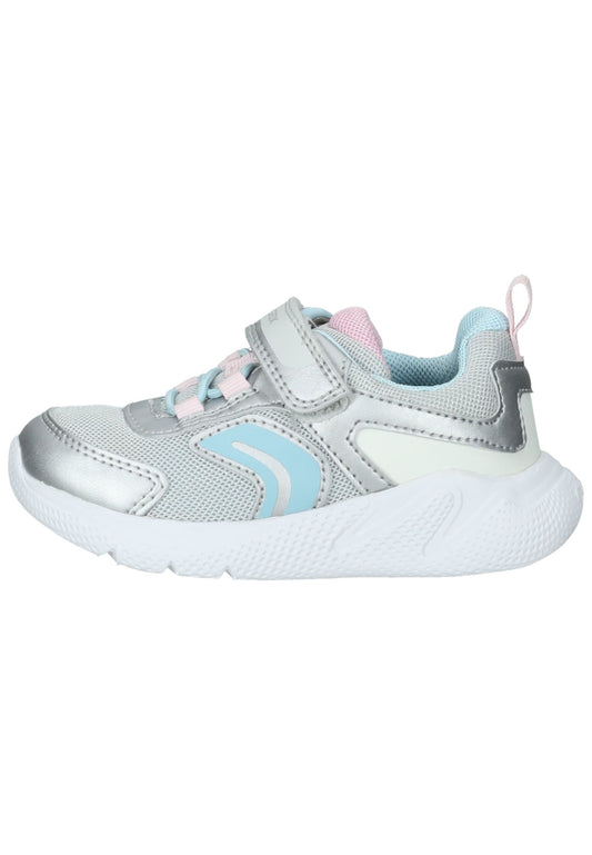 Geox Sneaker Lederimitat/Mesh Blau/Silber