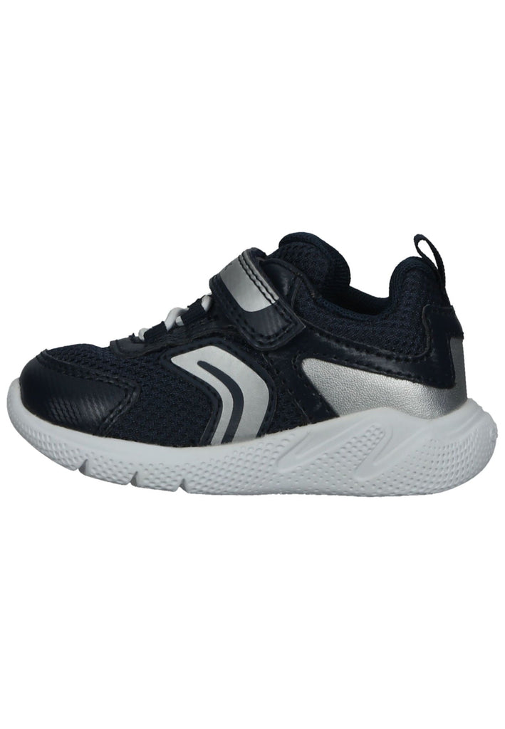 Geox Sneaker Lederimitat/Mesh Blau/Silber